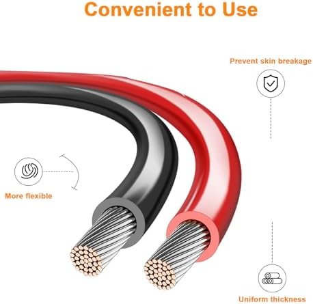 VIABRICO 10 Gauge Wire, for Automotive Power/Ground, Battery Cable, Car Audio, RV, Amp, CCA, Automotive Wire, Amp Kit, Battery Cables, Wiring Kit, (30 feet Each- Black/Red)