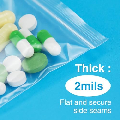 1200Pcs 2 x 3 Plastic Zip Bag, Clear, 2 mil Thick