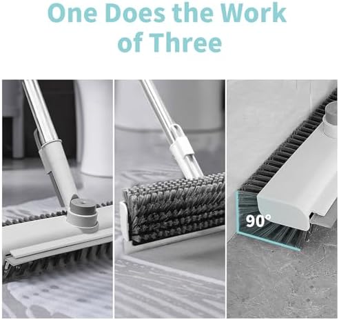 AIR U+ Floor Scrub Brush with Long Handle, 3 in 1 Floor Scrubber