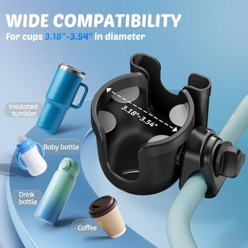 Cup Holder for Walker: Stroller Cup Holder Attachment with Phone Holder