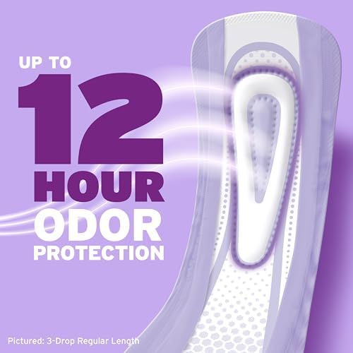 Poise Ultra Thin Incontinence Pads & Postpartum Pads for Bladder Leaks, 4 Drop Moderate Absorbency, Regular Length, 144 Count, Packaging May Vary