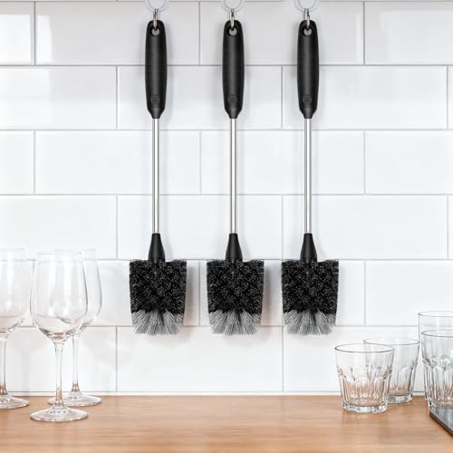 SetSail Bottle Brush of 3 Pack, 14in Long Handle Water Bottle Cleaner Brush