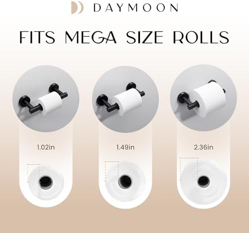 Day Moon™ - Matte Black Toilet Paper Holder Wall Mount - Modern Roll Holder