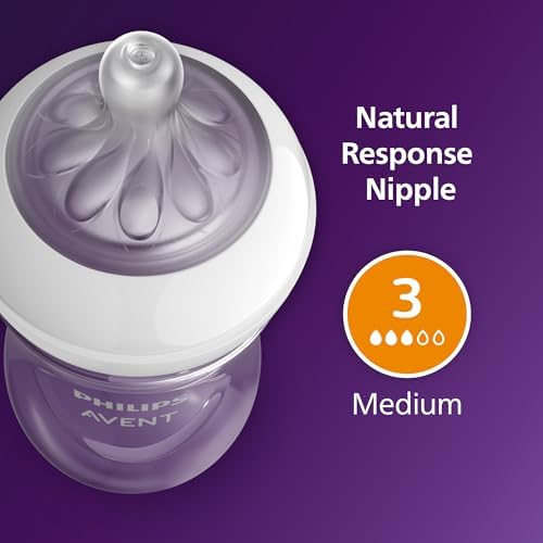 Philips Avent Natural Baby Bottles, Medium Flow, 9 oz, BPA-Free, 2-Pack