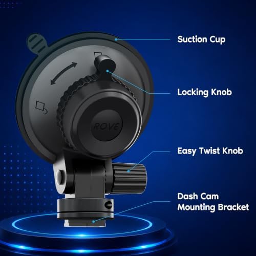 ROVE Suction Cup Mount for R2-4K, R2-4K PRO and R2-4K Dual Dash Camera Models