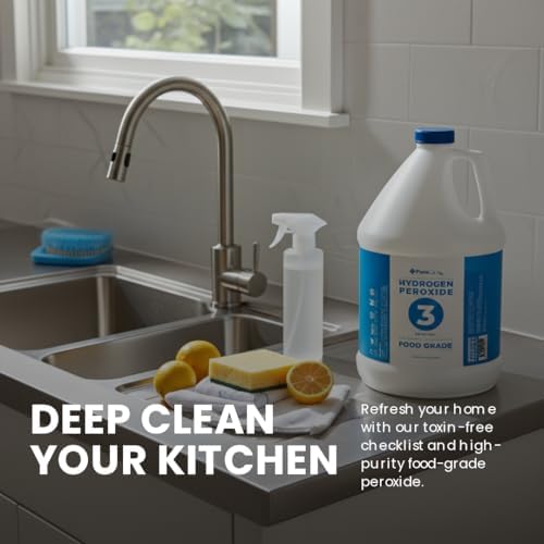 3% Food Grade Hydrogen Peroxide (1 Gallon) - No Added Stabilizers - Made in The USA derived from 35% Food Grade Hydrogen Peroxide