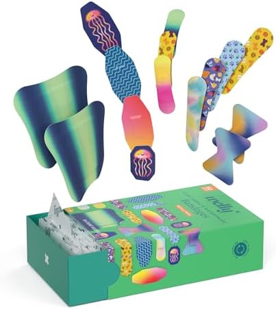 Welly Bandage Family Pack | Adhesive Flexible Fabric & Waterproof Bandages | Assorted Shapes and Patterns for Minor Cuts, Scrapes, and Wounds - 80 Count