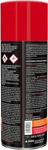 K&N Air Filter Oil: Aerosol; Restore Engine Air Filter Performance and Efficiency, 99-0516, 347g(12.25 Oz)