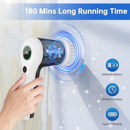 PUFTEM Electric Spin Scrubber, Cordless Shower Scrubber