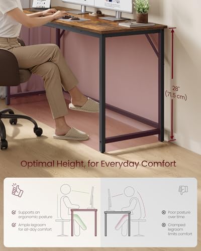 VASAGLE Computer Desk, Steel Frame Gaming Desk for Home Office, 55.1 Inch