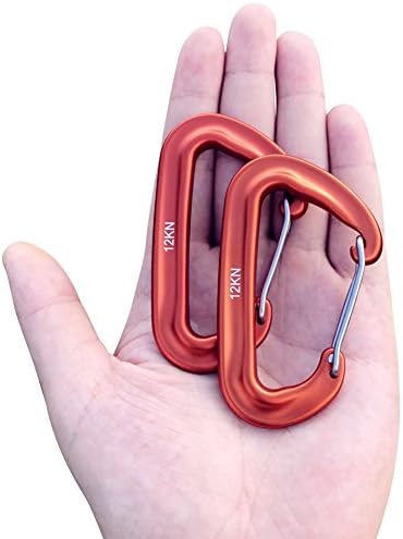 L-Rover Carabiner,12KN Lightweight Heavy Duty Carabiner Clips,Aluminium Wiregate Caribeaners for Hammocks,Camping, Key Chains, Outdoor and Gym etc,Hiking & Utility