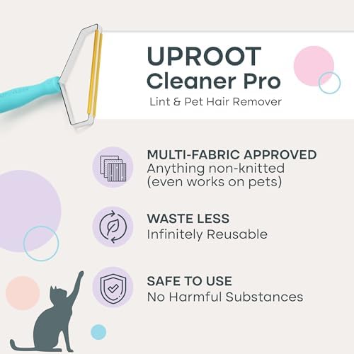 Uproot Clean Pro Pet Hair Removal Tool - Multi-Fabric Edge, Carpet Rake
