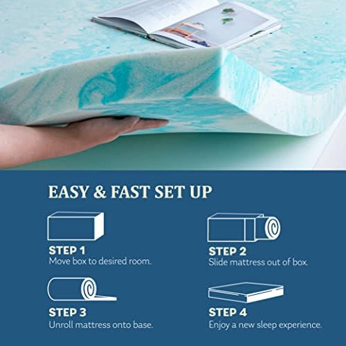 EGO 3 Inch Queen Mattress Topper Gel Memory Foam for Pressure Relief