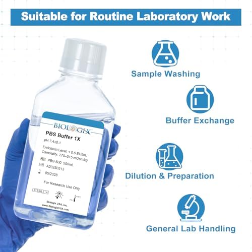 PBS Buffer 1X, Phosphate Buffered Saline Solution, 500mL