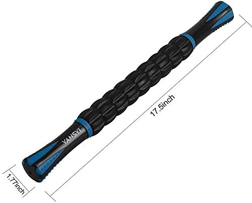 YANSYI Professional 9-Roller Deep Tissue Massage Stick - Portable Muscle Recovery Roller for Athletes, Relieves Post-Workout Soreness & Leg/Back Pain - Portable Physio Tool (Blue 1)
