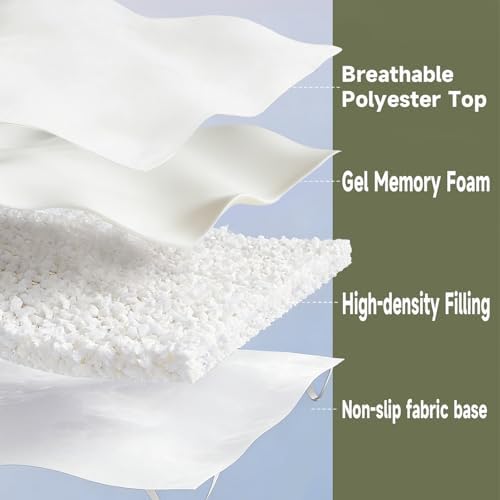 SHOUREN 5 Inch Memory Foam Mattress Topper Queen for Back Pain Relief