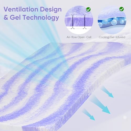 BedsPick Mattress Topper Twin XL - 3 inch Gel Infused Memory Foam XL Twin Mattress Toppers,Soft Foam Pad Toppers for Pressure Relief,CertiPUR Certified,Dorm Room Essentials,Twin XL Size