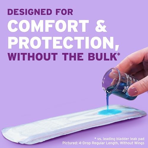 Poise Ultra Thin Incontinence Pads for Women, 4 Drop, Wings, 90 ct