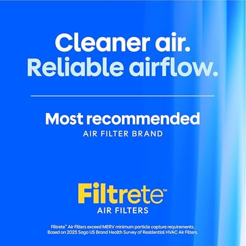 Filtrete 16x25x1 Air Filter, MERV 13 MPR 1900, Allergens, Bacteria, Viruses & Air Pollutants, 3-Month AC/Furnace Filters, Cleaner Air Reliable Airflow, 2 HVAC Filters(Act Size 15.62x24.62x0.78 in)