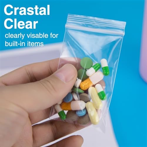 1200Pcs 2 x 3 Plastic Zip Bag, Clear, 2 mil Thick