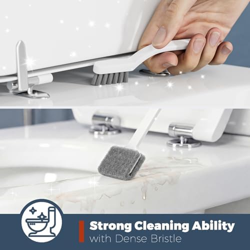 Holaloha Toilet Brush and Holder Set, Space Saving, White, 1 Pack