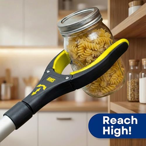RMS 2-Pack 34 Inch and 21 Inch Grabber Reacher with Rotating Jaw