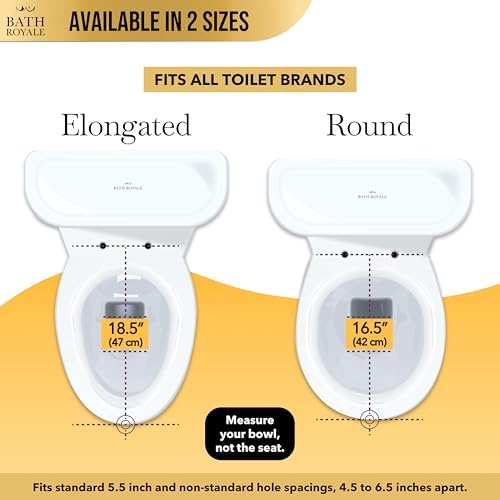 Bath Royale Slow Close Toilet Seat BR501-00 White Elongated, Stain-Resistant and Easy to Keep Clean, Heavy Duty Fits All Toilet Brands, Executive Series