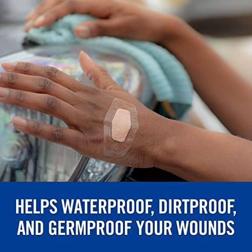 Nexcare Max Hold Waterproof Bandages, Stays On for 48 Hours, Flexible Bandages for Fingers, Knees and Heels - 60 Pack Clear Waterproof Bandages