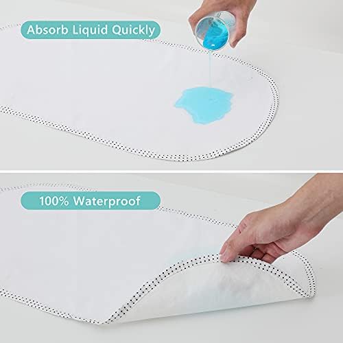 TILLYOU Waterproof Changing Pad Liners 6 Pack, 100% Cotton Reusable Cloth Diaper Liners, White
