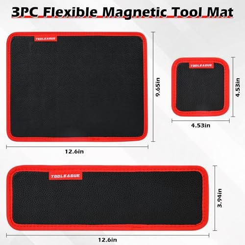 TOOLEAGUE 3Pcs Magnetic Tool Mat with 25Lb Telescoping Magnetic Pickup Pen