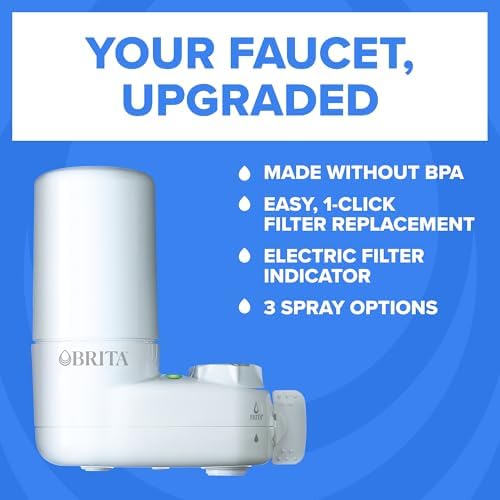 Brita Faucet Mount Water Filter System, Includes 1 Filter, White