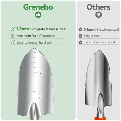 Grenebo Heavy Duty Gardening Tools with Handbag, Gardening Gifts for Women