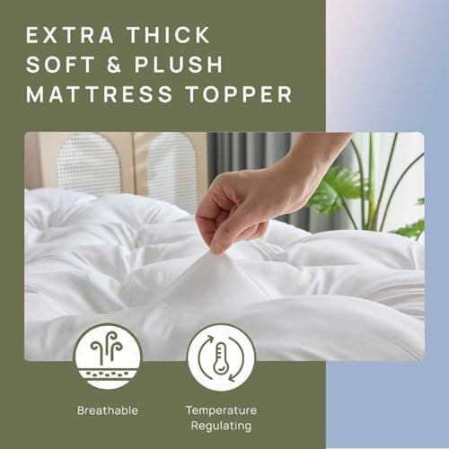 SHOUREN 5 Inch Memory Foam Mattress Topper Queen for Back Pain Relief