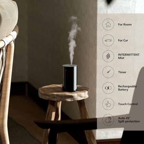 Airversa AN8 Waterless Essential Oil Diffuser Starter Kit, Black
