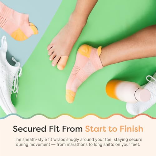 ZenToes Gel Toe Caps, Silicone Toe Protectors, 6-Pack (Large, Beige)