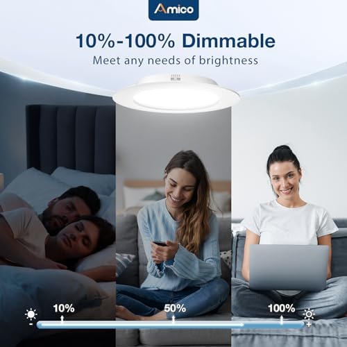 Amico 24 Pack 5/6 inch LED Recessed Lighting, Retrofit Can Lights, White
