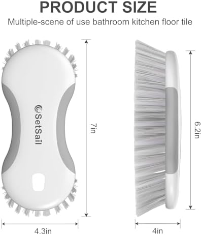 SetSail Multi-Purpose Scrub Brush of 2 Pack, Gray