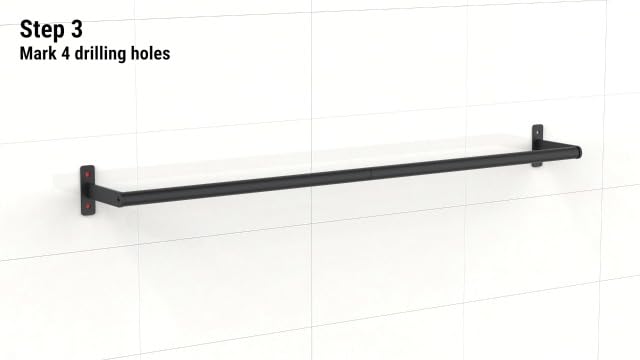 Powools Matte Black 24" Towel Rack, Rustproof Wall Mounted Towel Bar