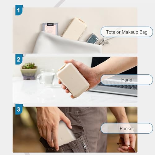 LANDNEOO 14 Grids Pill Organizer Box with Labels, Travel Medication Holder Dispenser Case Kit, Pocket Daily Pharmacy Container for Fish Oil Vitamin Supplement Storage, Khaki Pink Grey, 3 Pack