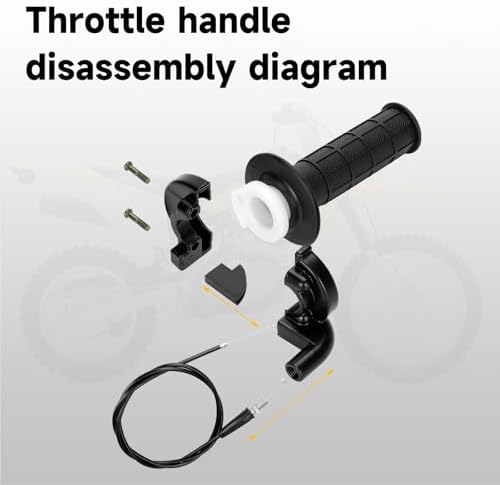 HIAORS 7/8" 22mm Twist Throttle Cable Handle Kit for Predator 196cc 212cc 6.5hp Coleman CT200U CT200U-EX BT200X Baja Warrior MB200 79cc 100cc CT100U CC100X Doodle Bug DB30 Motovox Mini Bike Go Kart