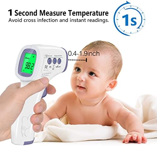 Digital Thermometer for Adults and Kids, No Touch Forehead Thermometer for Baby, 2 in 1 Body Surface Mode Infrared Thermometer with Fever Alarm and Instant Accuracy Readings