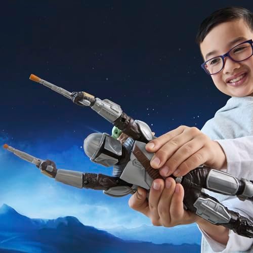 STAR WARS The Mandalorian & Grogu Bounty Blaster, 11-Inch Action Figure with Sound Effects, Interactive Toys for Boys & Girls Ages 4+