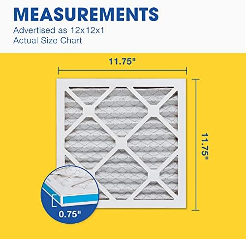 Aerostar Air Filter 12x12x1 MERV 8 AC Filter, HVAC, Furnace Filter, 4 Pack