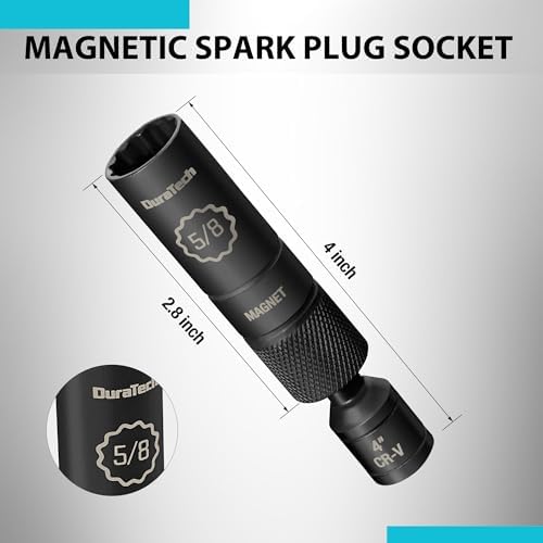 DURATECH 5/8" Swivel Magnetic Spark Plug Socket with Enhanced Magnetic Head