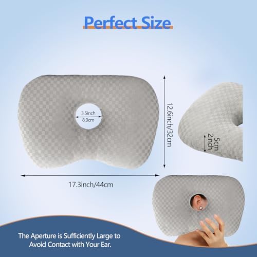 Ear Piercing Pillow with Hole for CNH & Ear Pain Side Sleepers