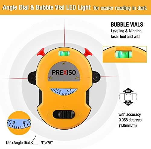PREXISO Multi Surface Laser Level LED Light Vial, Cross Line Laser