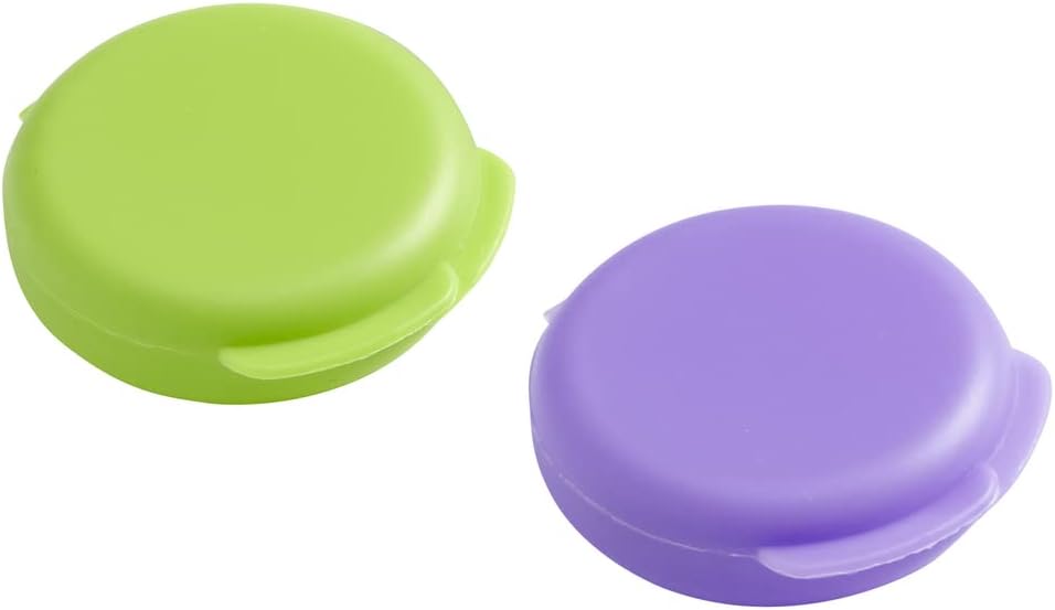 EZY DOSE Daily Round, Compact, Small, Disrcrete, Portable On-The-Go Pocket Pharmacy, Pill Box, Organizer and Vitamin Containers, Snap Shut Lids, Travel Friendly, Colors May Vary, 2 Pack, BPA Free