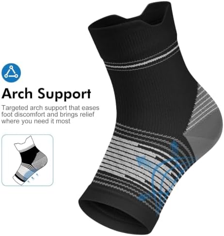 PAPLUS 6 Pairs Compression Socks Women & Men for Plantar Fasciitis Relief