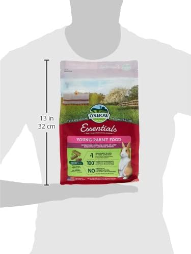 Oxbow Essentials Young Rabbit Food, High-Fiber Rabbit Pellets, USA, 5 lb