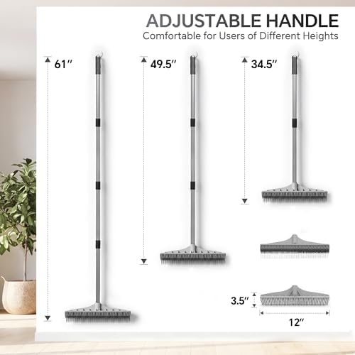 Walensee Carpet Rake, 2-in-1 Nylon Carpet Brush & Pet Hair Rake